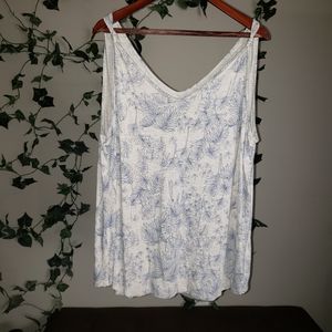 Ana Leaf Print Soft Tank Top